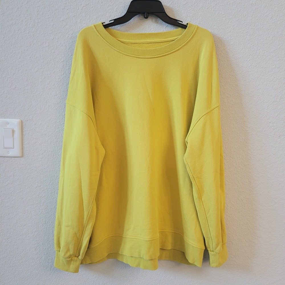 Lululemon Estimated Size XL Perfectly Oversized Crew Soleil Yellow Sweatshirt
